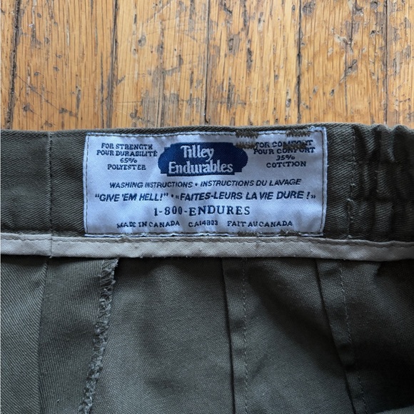 Vintage Tilley Endurables khaki green high waist straight leg pants trousers - Picture 2 of 5